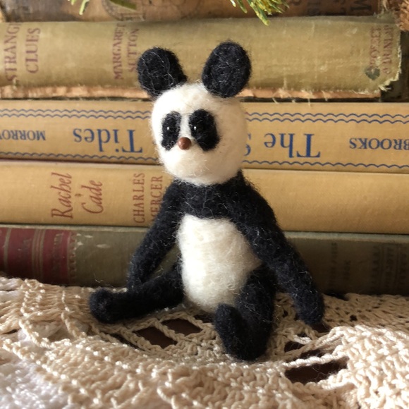 Handmade Needle Felted Panda Bear - Picture 7 of 9